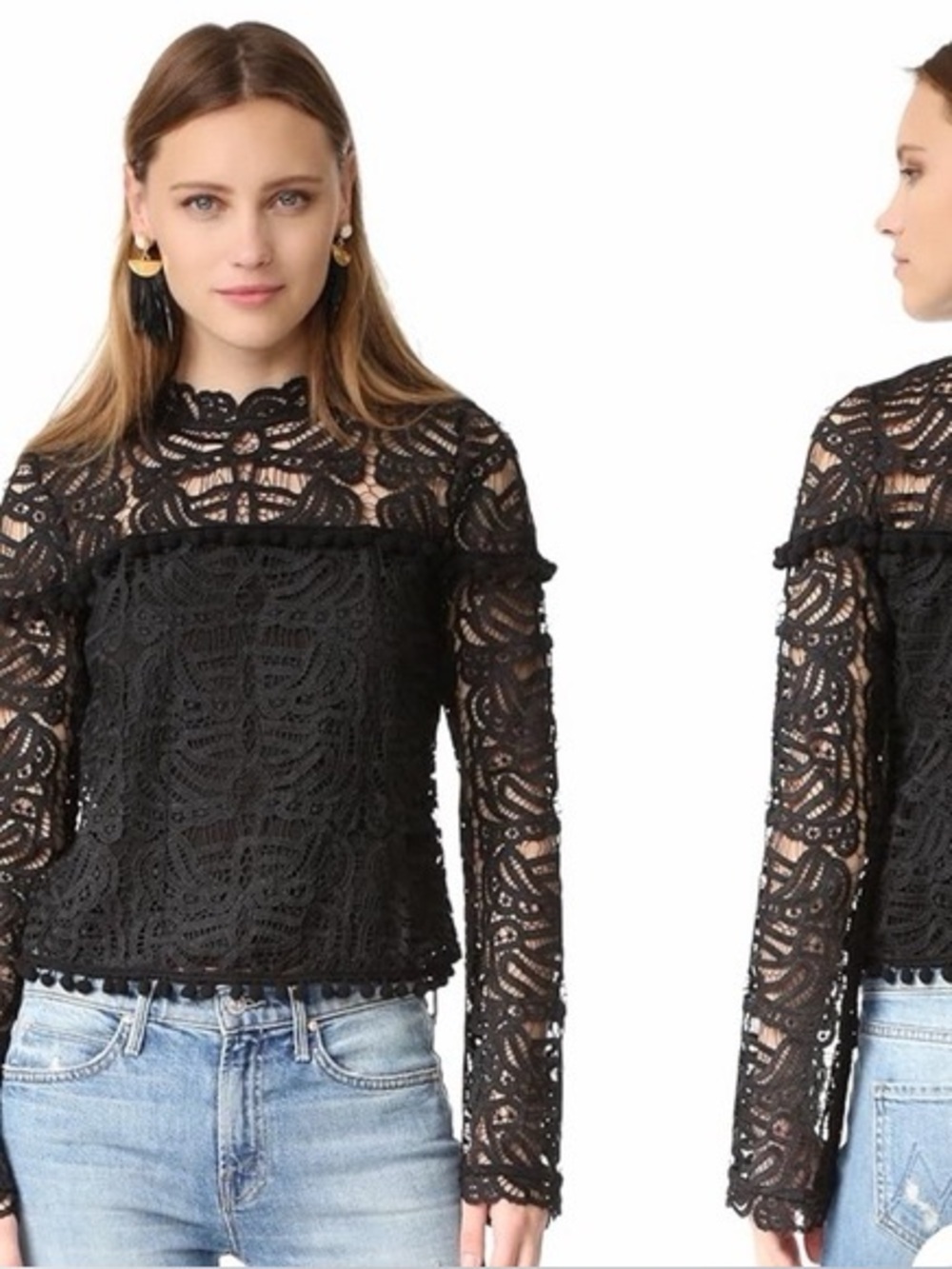 Tularosa Holly Lace Top in Onyx